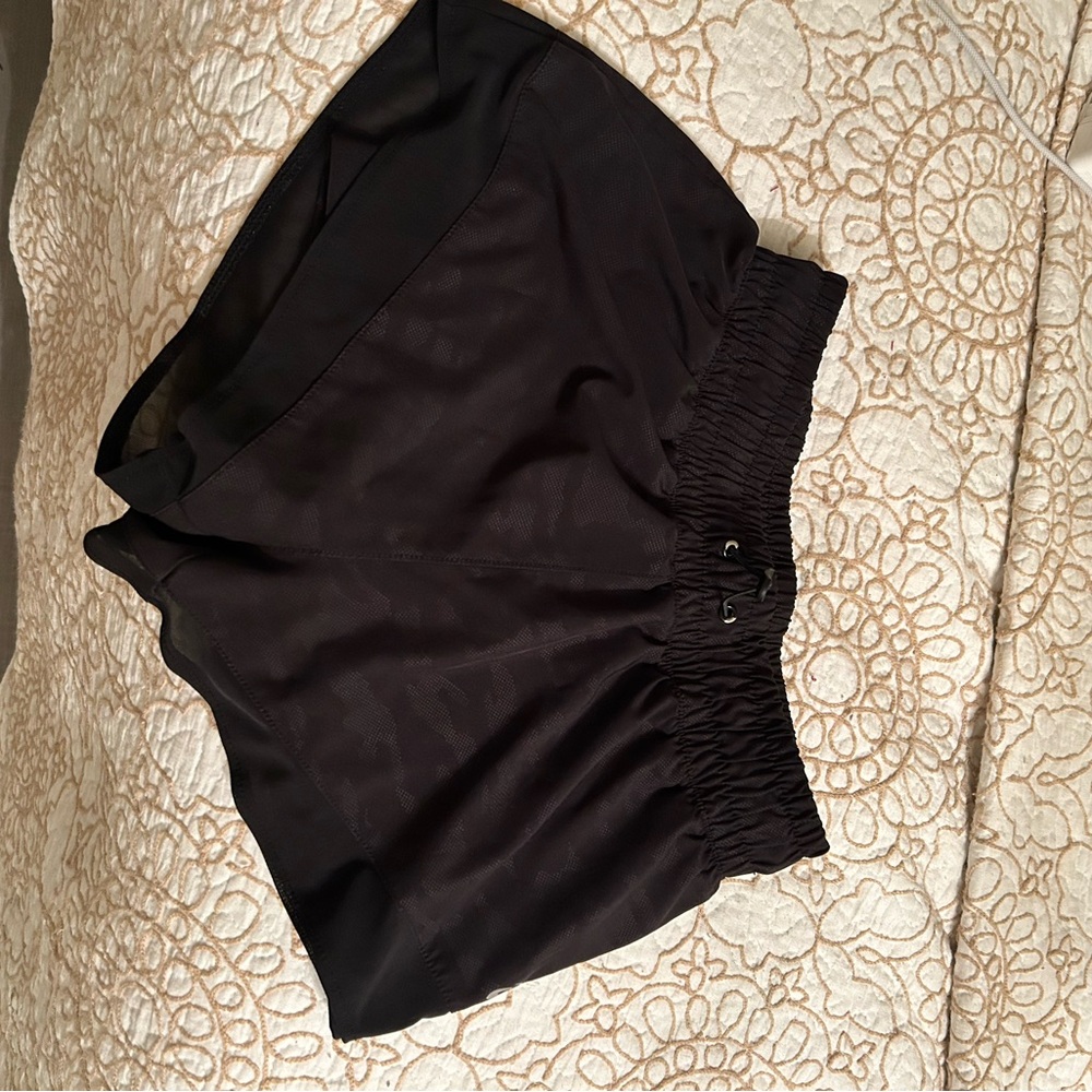 Asics Women's Black Leopard Print Athletic Shorts